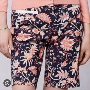 Anthropologie Leifsdottir Floral Bird Walking Bermuda Shorts